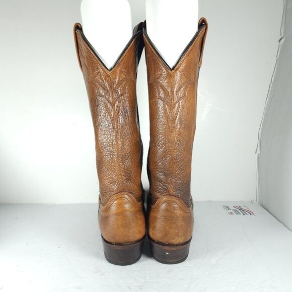 Dan Post Men\'s US 8,5D Leather Brown PullOn Cowboy Western Boots main image 12